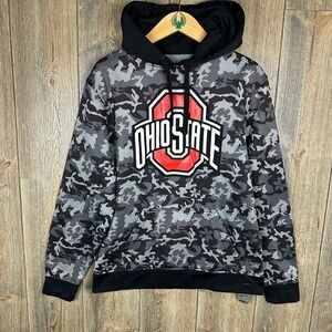 Ohio State Buckeyes Hoodie Camo Pullover NCAA Medium Scarlet & Gray